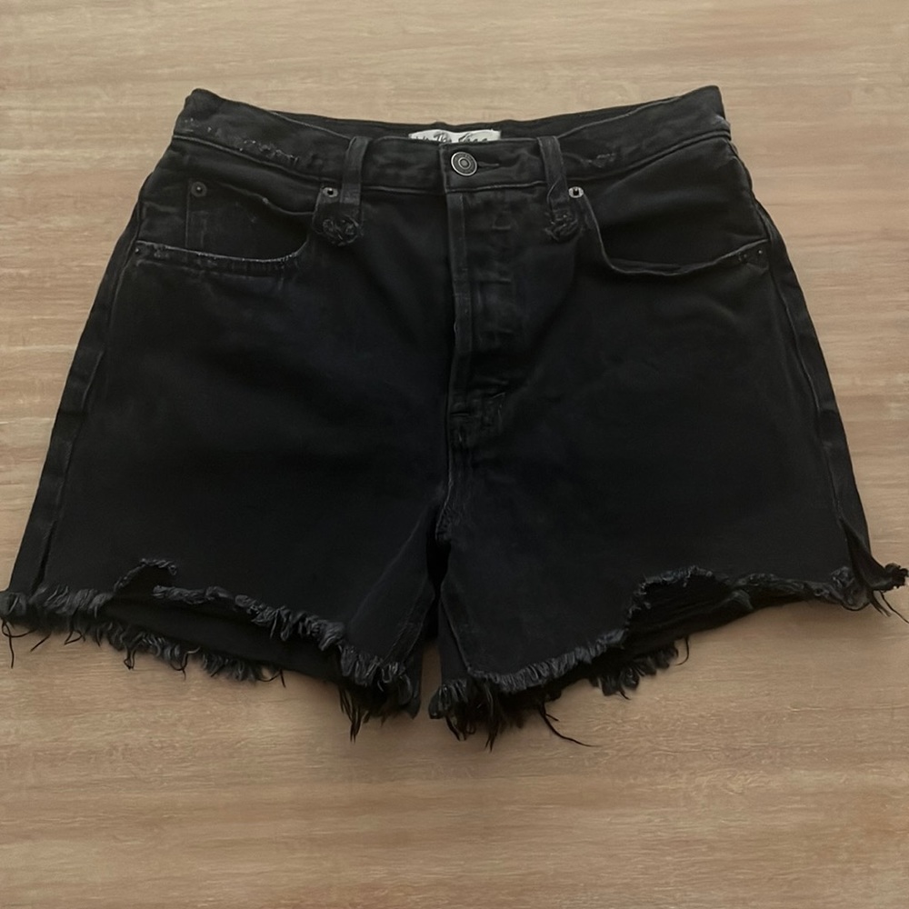 Free People Makai Black Jean Shorts
